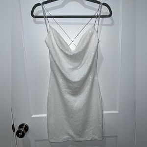Formal White Sequin Dress
